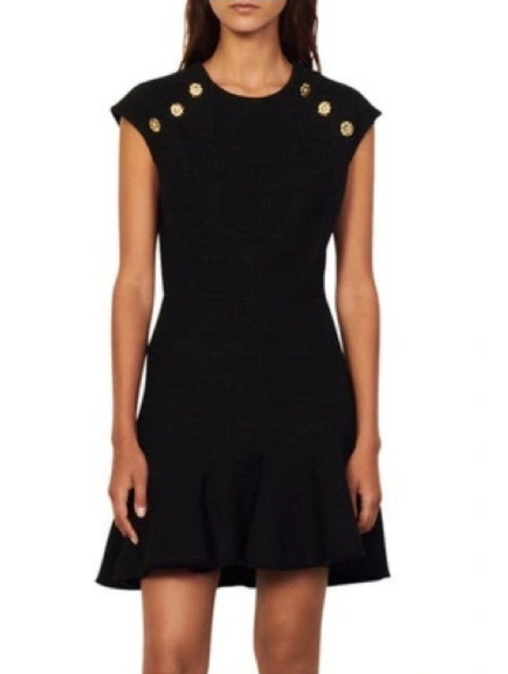 NWT Sandro Liliana Black‎ Tweed Dress
